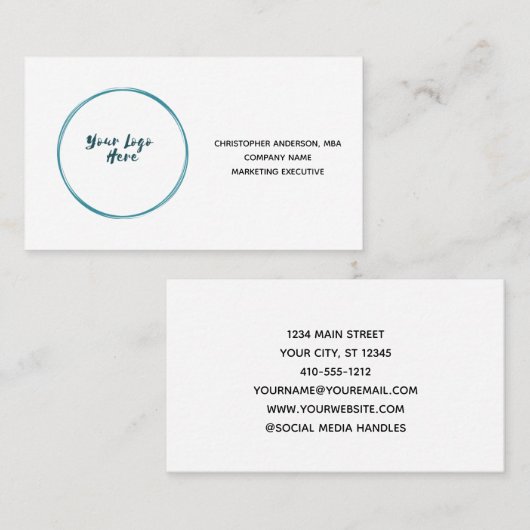 Carte De Visite Logo de l'entreprise commerciale (Devant / Derrière)