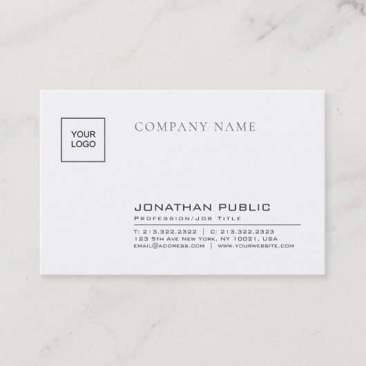 Carte De Visite Logo de l'entreprise Creative Sleek tendance (Devant)