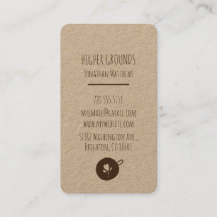 Carte De Visite Logo de l'entreprise de café Papier artisanat
