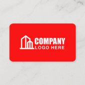 Carte De Visite Logo de l'entreprise de construction QR Code rouge (Devant)