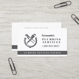 Carte De Visite Logo de l'entreprise de services de plomberie prof