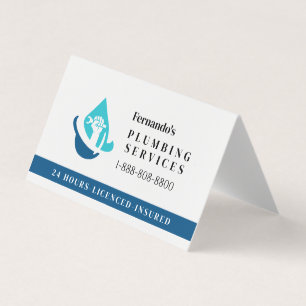Carte De Visite Logo de l'entreprise de services de plomberie prof