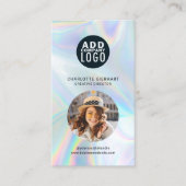 Carte De Visite Logo de l'entreprise holographique Code QR Photo d (Devant)