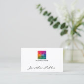 Carte De Visite Logo de l'entreprise ici Modèle moderne (Debout devant)