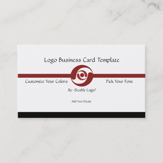 Carte De Visite Logo de l'entreprise - Logo rouge simple (Devant)