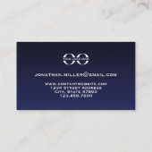 Carte De Visite Logo de l'entreprise Marine Blue Minimalist (Dos)
