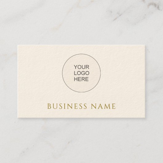 Carte De Visite Logo de l'entreprise Modèle Gold Look Texte (Devant)
