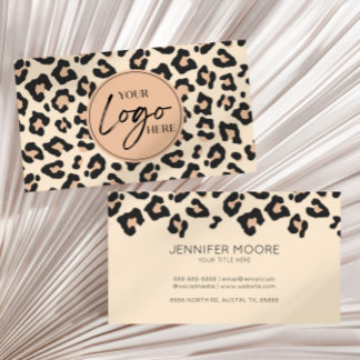 Carte De Visite Logo de l'entreprise personnalisée Leopard Cheetah