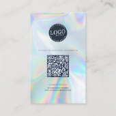 Carte De Visite Logo de l'entreprise QR Code Social Media Iridesce (Devant)