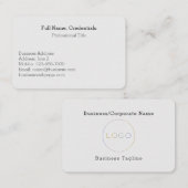 Carte De Visite Logo de l'entreprise simple Gris clair (Devant / Derrière)