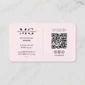 Carte De Visite Logo de l'entreprise Y Monogramme rose moderne (Dos)