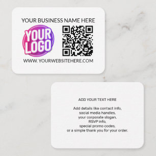 Carte De Visite Logo de l'équipe de votre entreprise & Code QR & T