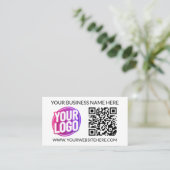 Carte De Visite Logo de l'équipe de votre entreprise & Code QR & T (Debout devant)