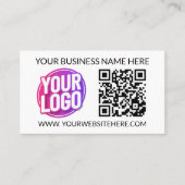 Carte De Visite Logo de l'équipe de votre entreprise & Code QR & T (Devant)