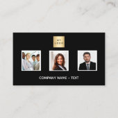 Carte De Visite Logo de l'équipe photo noir blanc Code QR (Devant)