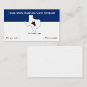 Carte De Visite Logo de l'état du Texas Cowboy (Devant / Derrière)