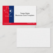 Carte De Visite Logo de l'état du Texas en rouge, bleu blanc (Devant / Derrière)