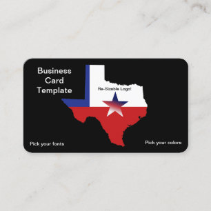 Carte De Visite Logo de l'état du Texas en rouge, bleu blanc