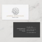 Carte De Visite Logo de lettres modernes pour auteurs et écrivains (Devant / Derrière)