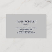 Carte De Visite Logo de l'immeuble moderne Marine & Argent (Dos)