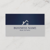 Carte De Visite Logo de l'immeuble moderne Marine & Argent (Devant)