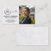 Carte De Visite Logo de l'immobilier à domicile | Femme d'affaires (Devant / Derrière)