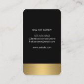 Carte De Visite Logo de l'immobilier bleu moderne | Découpe Or (Dos)