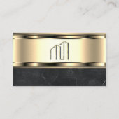 Carte De Visite Logo de l'immobilier d'or | Marbre métal or (Dos)