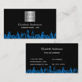 Carte De Visite Logo de l'immobilier en bleu noir (Devant / Derrière)