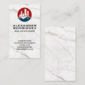 Carte De Visite Logo de l'immobilier en bleu rouge (Devant / Derrière)