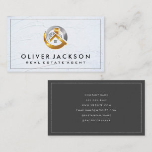 Carte De Visite Logo de l'immobilier Gold Silver
