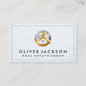 Carte De Visite Logo de l'immobilier Gold Silver (Devant)