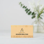 Carte De Visite Logo de l'immobilier Gold Silver | Panneaux en boi (Debout devant)