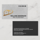 Carte De Visite Logo de l'immobilier | Icônes des médias sociaux (Devant / Derrière)