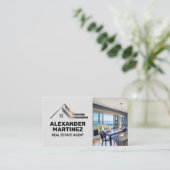 Carte De Visite Logo de l'immobilier métallique | Intérieur (Debout devant)