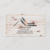 Carte De Visite Logo de l'immobilier moderne | Grain de bois (Dos)