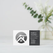 Carte De Visite Logo de l'immobilier moderne | Marbre noir (Debout devant)