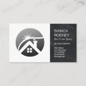 Carte De Visite Logo de l'immobilier moderne | Marbre noir (Devant)