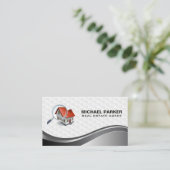 Carte De Visite Logo de l'immobilier moderne | Recherche à domicil (Debout devant)