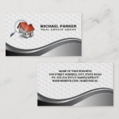 Carte De Visite Logo de l'immobilier moderne | Recherche à domicil (Devant / Derrière)