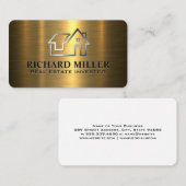 Carte De Visite Logo de l'immobilier | Or métallique (Devant / Derrière)
