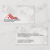 Carte De Visite Logo de l'immobilier Red Roof | Marbre (Devant / Derrière)