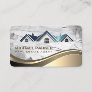 Carte De Visite Logo de l'immobilier Toit Marbre Pierre
