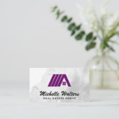 Carte De Visite Logo de l'immobilier violet (Debout devant)