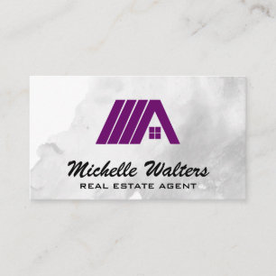 Carte De Visite Logo de l'immobilier violet
