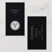 Carte De Visite Logo de l'instructeur de tennis russe blanc sur no (Devant / Derrière)