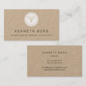 Carte De Visite Logo de l'instructeur de tennis russe en kraft bla (Devant / Derrière)