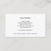 Carte De Visite Logo de l'instructeur de yoga et de l'entraîneur d (Dos)