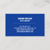 Carte De Visite Logo De Lit Bleu, Logement Auberge (Dos)