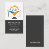 Carte De Visite Logo de l'ordinateur cérébral | Formation en ligne (Devant / Derrière)